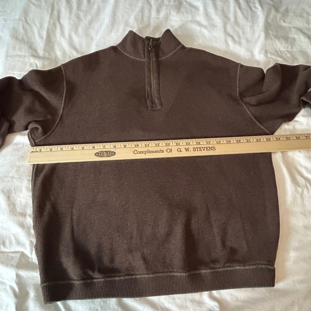 CREMIEUX Mens XL Green/Brown Reverseable 1/4 Zip Mock Neck Sweater Pullover LS - Picture 6 of 10